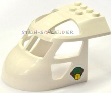 Lego Hubschrauber-Cockpit 6 x 8 x 4 mit Sticker (11293pb001)