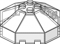 Lego Windschutzscheibe 6 x 6 x 2 achteck ohne Achsloch (2418a)