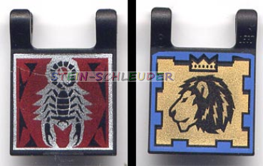 Lego Flagge mit Löwe und Skorpion 2 x 2 (2335pb006)