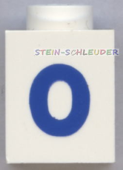 Lego Stein 1 x 1 bedruckt -Null- (3005pt0b)