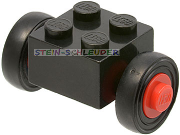 4 x Lego Achsstein 2 x 2 mit glatten Reifen (3137c01/3139)