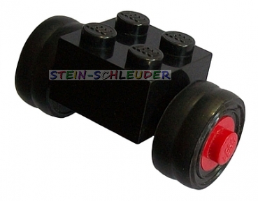 4 x Lego Achsstein 2 x 2 mit Doppel-Räder (3137c02/7b_26)