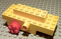 Lego Aufziehmotor 4 x 10 x 3 mit roten Rädern (x384c01)
