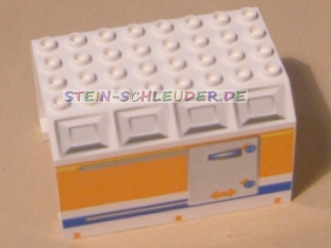 Lego Flugzeugrumpfteil  6 x 8 x 4 bedruckt (42604pb002)