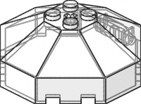 Lego Windschutzscheibe 6 x 6 x 2 achteck mit Achsloch (2418b)