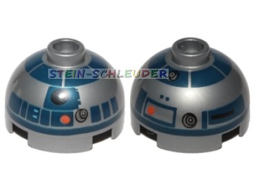 Lego Rundkuppel 2 x 2 Starwars mit R2-D2 Aufdruck (553pb017a)