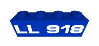 Lego Stein 1 x 4 mit Aufdruck (3010p918)