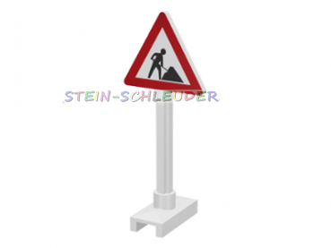 Lego Verkehrsschild -Baustelle- (649pb09)