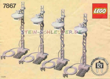 Lego Eisenbahn Anleitung -12V Train Light Posts- (B_7867)