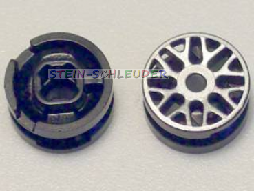 Lego Felge 11 x 6 mit 8 Y-Speichen in silber (93595pb02)