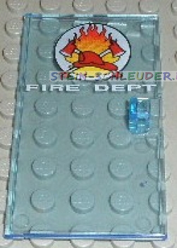 Lego Glastür 1 x 4 1/2 x 6 mit Aufdruck (x1319pb01)