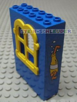 Lego Fabuland Wand 2 x 6 x 7 mit Sticker (x637c02pb09)