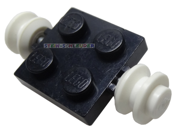 Lego Achsplatte 2 x 2 mit weißen Felgen (122c02)