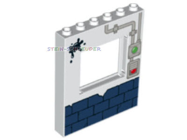 Lego Wand 1 x 6 x 6 bedruckt (15627pb014)