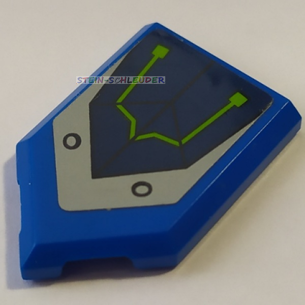 Lego Fliese 2 x 3 fünfeck, mit Sticker (22385pb206)