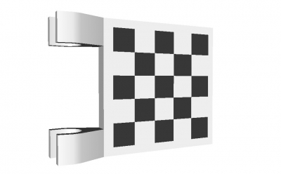 Lego Flagge 2 x 2 kariert, einseitig bedruckt (2335pb077)