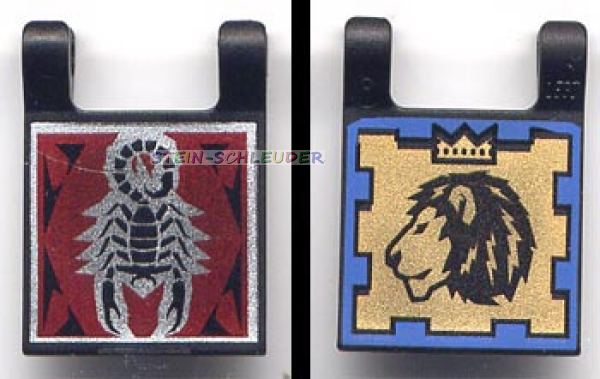 Lego Flagge mit Löwe und Skorpion 2 x 2 (2335pb006)