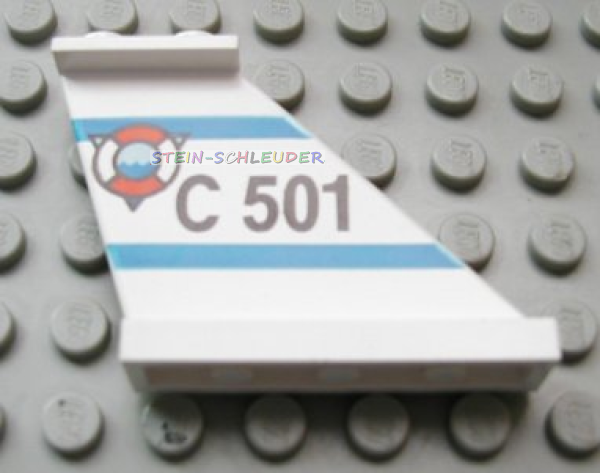 Lego Leitwerk 4 x 1 x 3 mit Sticker links (2340px3)