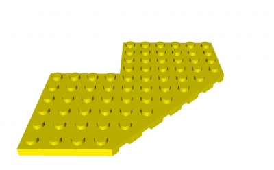 Lego Diagonalplatte 10 x 10 mit Ausschnitt (2401)