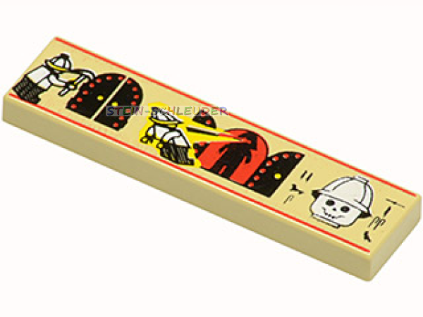 Lego Fliese 1 x 4 bedruckt (2431px4)