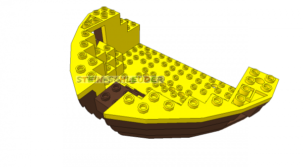 Lego Bootsrumpf Segment 16 x 12 x 5 & 1/3 (2557c03)