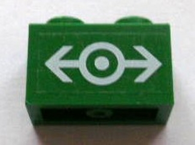 Lego Stein 1 x 2 mit Sticker (3004pb092)