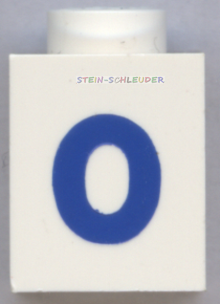 Lego Stein 1 x 1 bedruckt -Null- (3005pt0b)