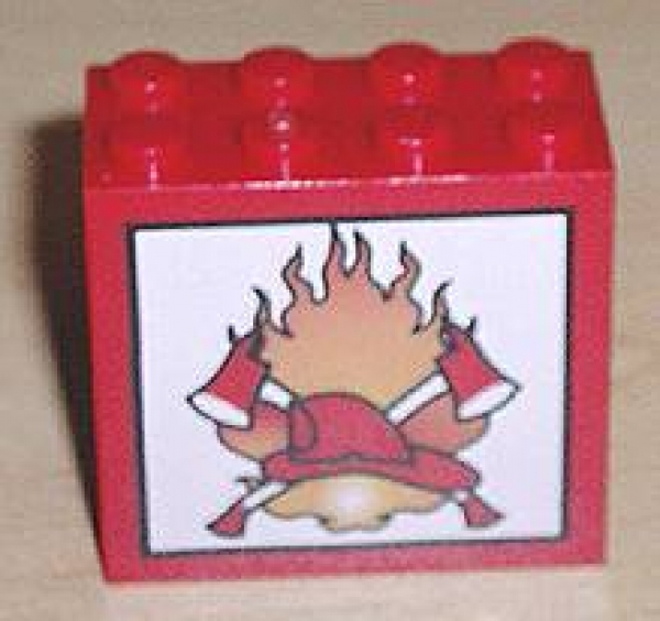 Lego Stein 2 x 4 x 3 bedruckt ( 30144pb019)
