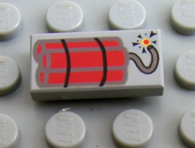 Lego Fliese 1 x 2 bedruckt (3069bp03)