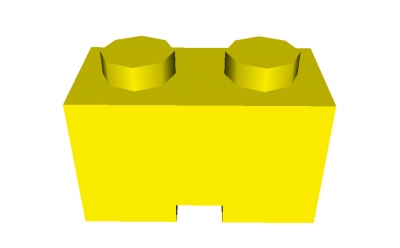 Lego Basistein 1 x 2 mit Kabeldurchführung (3134)
