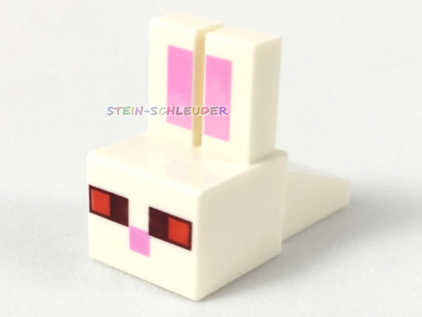 Lego Minecraft Bunny Kopf bedruckt (35525pb03)
