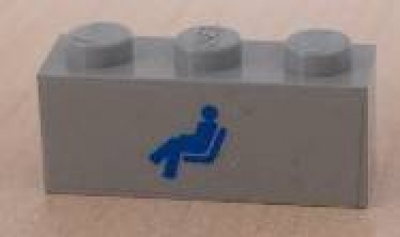 Lego Stein 1 x 3 mit Sticker (3622pb017)