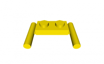 Platte 1 x 2 mit Griffen (3839)