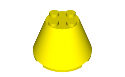 Lego Kegel 4 x 4 x 2 ohne Achsloch (3943a)