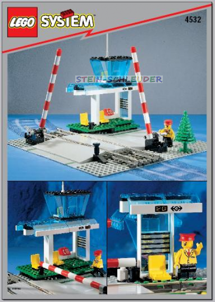 Lego Eisenbahn Anleitung -9V Manual Level Crossing- (B_4532)
