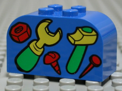 Lego Stein 2 x 4 x 2 abgerundet mit Aufdruck (4744px42)