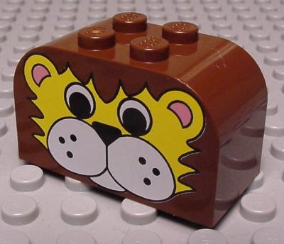 Lego Stein 2 x 4 x 2 abgerundet mit Aufdruck (4744px6)