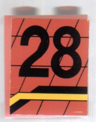 Lego Wand 1 x 2 x 2 mit Sticker (4864pb004L)