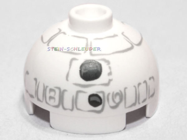 Lego Rundkuppel 2 x 2 Starwars mit Snowman R2-D2 Aufdruck (553pb015)