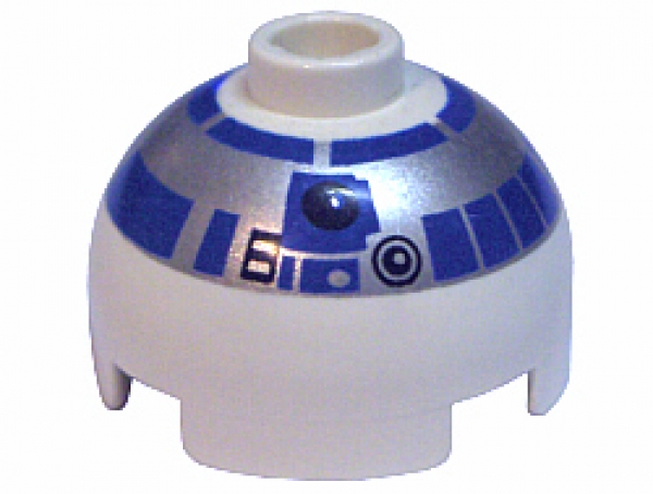 Lego Rundkuppel 2 x 2 Starwars mit R2-D2 Aufdruck (553px2)