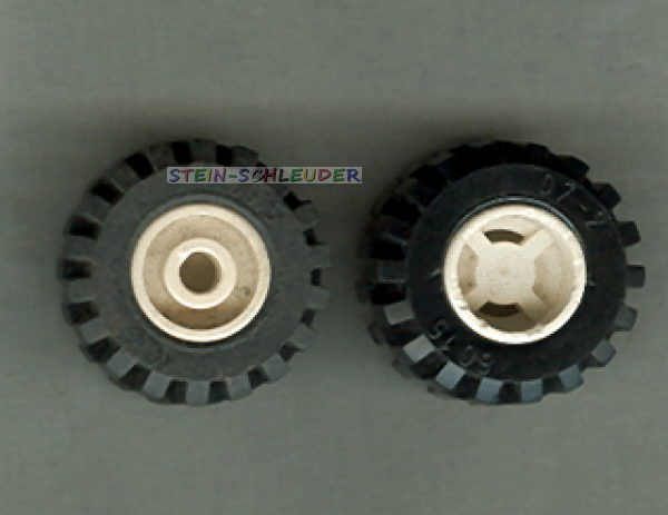 12 x Lego Rad 20 x 11 (6015x6014a) mit weißen Felgen