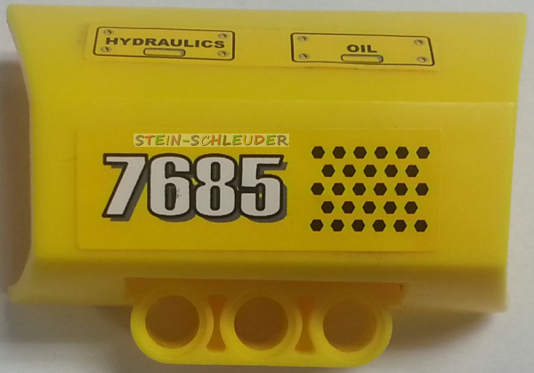 Lego Technik Motorblock-Hälfte mit Sticker (61069pb006L)