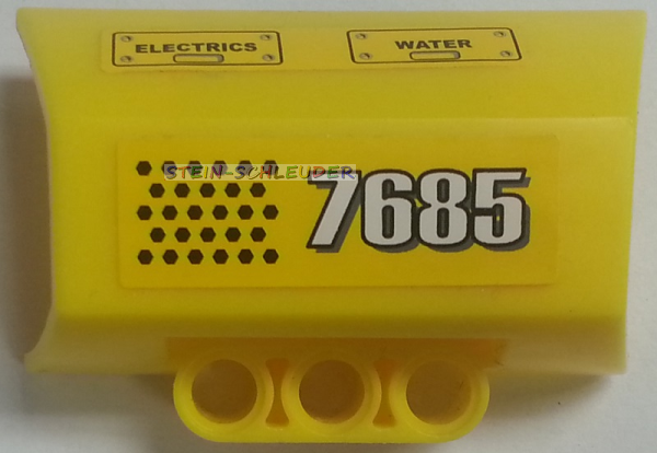 Lego Technik Motorblock-Hälfte mit Stciker  (61069pb006R)