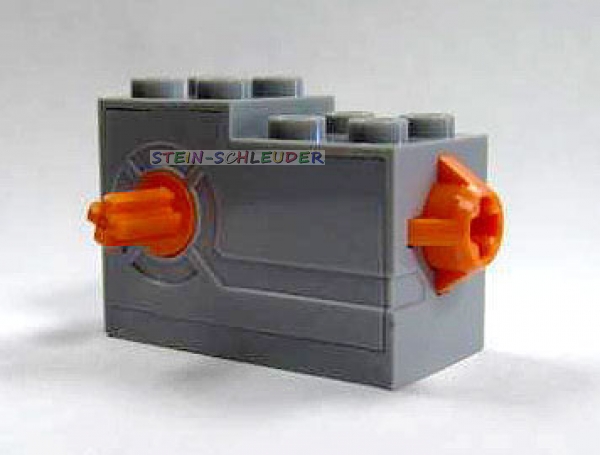 Lego Aufziehmotor 2 x 4 x 2 1/3 mit orangem Startknopf (61100c01)