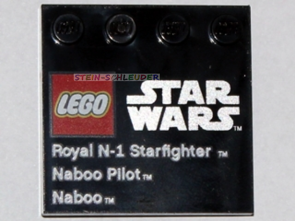 Lego Fliese 4 x 4 mit Noppenreihe Starwars bedruckt (6179pb039)