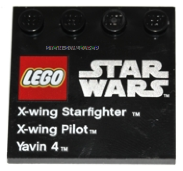Lego Fliese 4 x 4 mit Noppenreihe Starwars bedruckt (6179pb047)