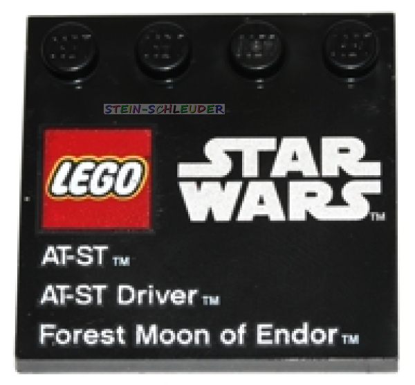 Lego Fliese 4 x 4 mit Noppenreihe Starwars bedruckt (6179pb049)