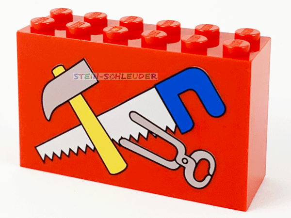 Lego Stein 2 x 6 x 3 bedruckt (6213pb10)