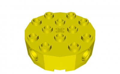 Lego Rundstein 4 x 4 mit seitl. Löchern (6222)