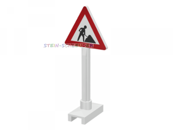 Lego Verkehrsschild -Baustelle- (649pb09)